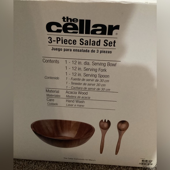 New the Cellar , Acacia Wood 3 Piece Salad Set, Created for Macy's - Picture 9 of 10